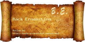 Back Ernesztina névjegykártya